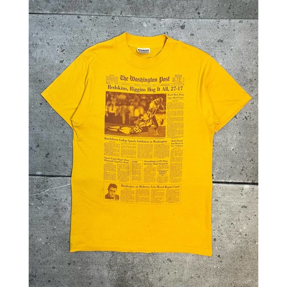 "Redskins News Headline" Tee (XS/S) - 1980s - Picture 1 of 2